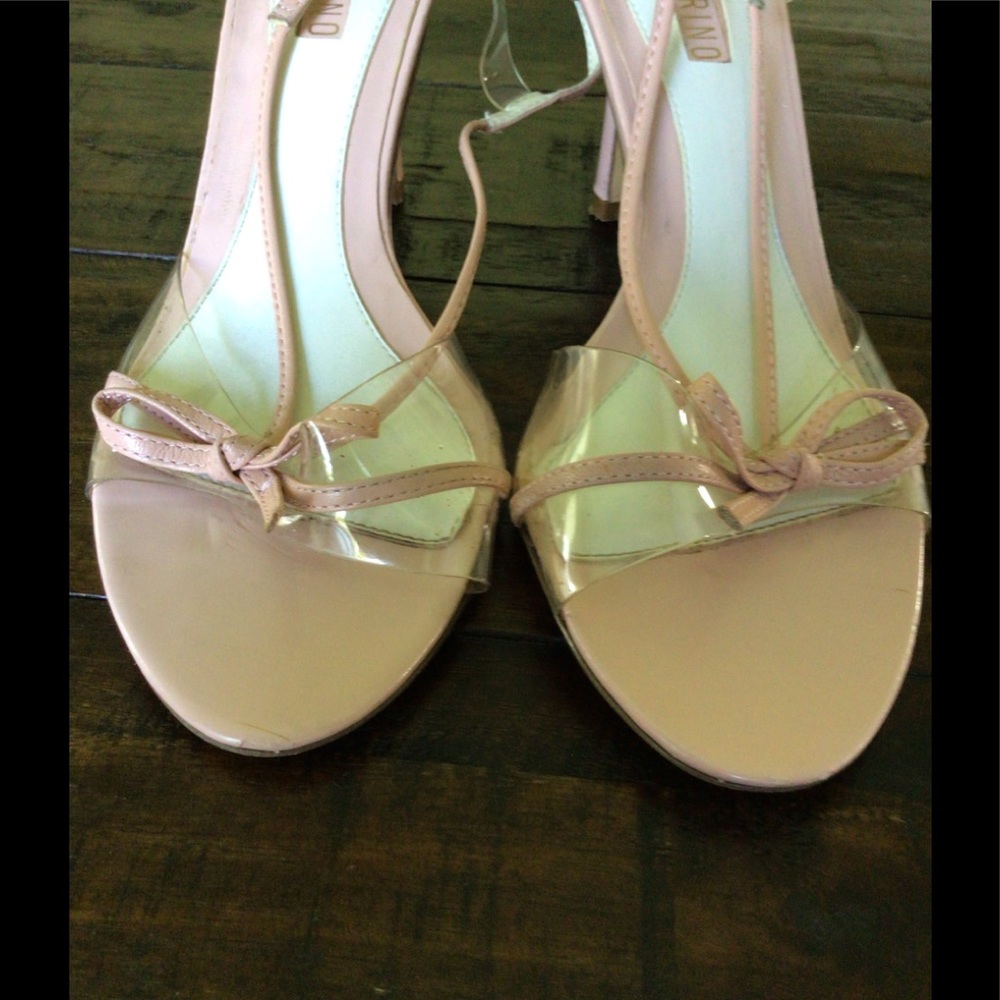 Ann Marino Pink Leather & PVC sling back shoes - Picture 3 of 8